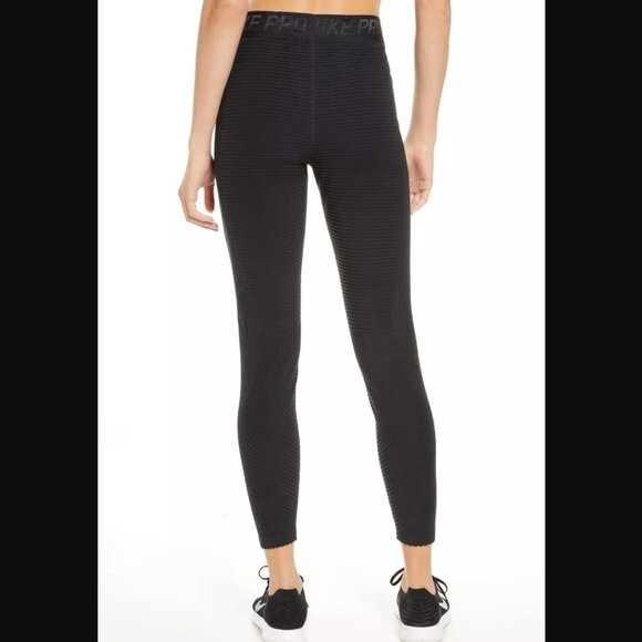 Like NEW Nike Pro Hyperwarm Velour Leggings Black Small Baselayer - Picture 2 of 10